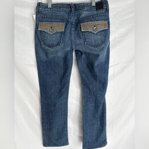 ​X2 Quality Denim Embellished Studded Cropped Jeans - Size 0